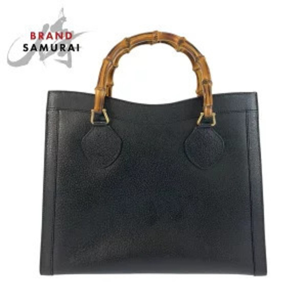 Gucci Bamboo bag black leather Handbag tote